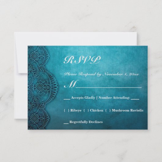 Simple Blue Elegance RSVP Karte (Vorderseite)