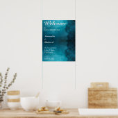 Simple Blue Elegance Wedding Poster (Küche)