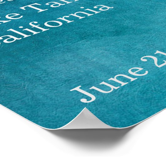 Simple Blue Elegance Wedding Poster (Ecke)