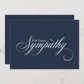 Simple Blue Elegant Script Sympathy Card Ankündigung (Vorne/Hinten)
