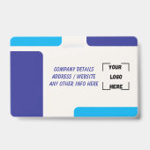 Simple Blue Employee ID Badge Ausweis (Back)