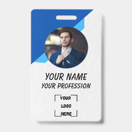 Simple Blue Employee ID Badge Ausweis