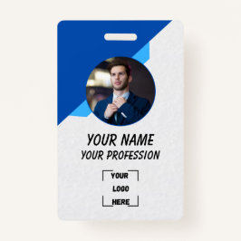 Simple Blue Employee ID Badge Ausweis