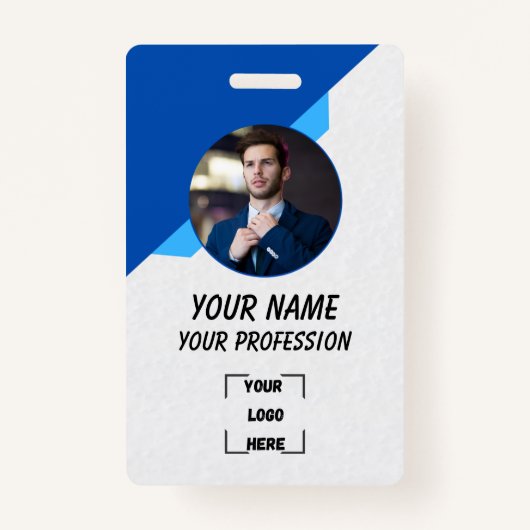 Simple Blue Employee ID Badge Ausweis (Vorderseite)