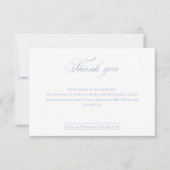 Simple Blue Floral Chinoiserie Classic Wedding Dankeskarte (Vorderseite)