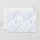 Simple Blue Floral Chinoiserie Classic Wedding Dankeskarte (Rückseite)