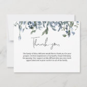 Simple Blue Floral Greeneral Beerdigung Danke (Vorderseite)