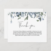 Simple Blue Floral Greeneral Beerdigung Danke (Vorne/Hinten)