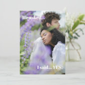 Simple Blue Foto Engagement Party Einladung (Stehend Vorderseite)