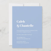 Simple Blue Foto Engagement Party Einladung (Rückseite)