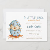 Simple Blue Gender Neutral Baby Bird Baby Shower Einladung (Vorderseite)