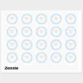 Simple Blue Gingham Baby Shower Sticker (Blatt)