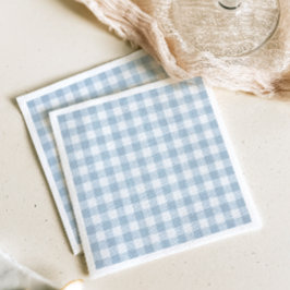 Simple Blue Gingham Paper Serviette