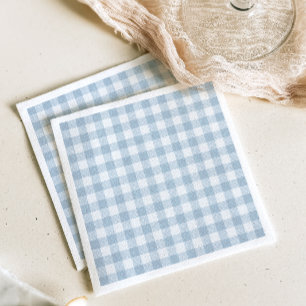 Simple Blue Gingham Paper Serviette