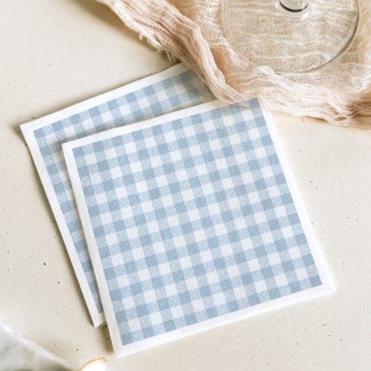 Simple Blue Gingham Paper Serviette