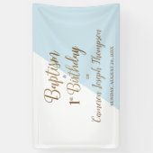Simple Blue Gold Baby Boy Taufe zum ersten Geburts Banner (Vertikal)
