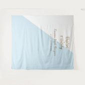 Simple Blue Gold Baby Boy Taufe zum ersten Geburts Wandteppich (Vorderseite (Horizontal))