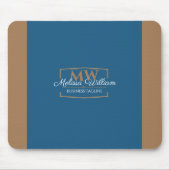 Simple Blue Gold Monogram Mousepad (Vorne)