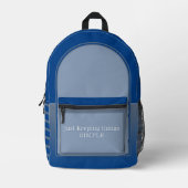 Simple Blue Gray Bedruckter Rucksack (Vorderseite)