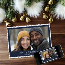 Simple Blue Gray Snowflake Weihnachten Foto Urlaub