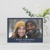 Simple Blue Gray Snowflake Weihnachten Foto Urlaub (Stehend Vorderseite)