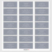 Simple Blue Gray Wedding Guest Address Labels (Blatt)