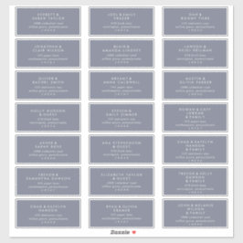 Simple Blue Gray Wedding Guest Address Labels