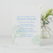Simple Blue & Green Bridal Shower Invitations Einladung (Stehend Vorderseite)