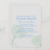 Simple Blue & Green Bridal Shower Invitations Einladung (Vorne/Hinten)