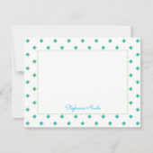 Simple Blue Green Diamond Polka Dot Personalisiert Mitteilungskarte (Vorderseite)