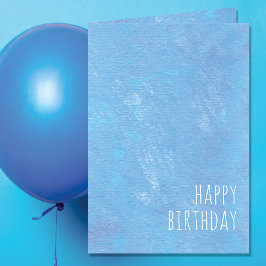 Simple Blue Happy Birthday Modern Karte