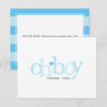 Simple Blue Heart Boy Baby Dusche Vielen Dank