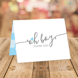 Simple Blue Heart Boy Baby Dusche Vielen Dank Dankeskarte