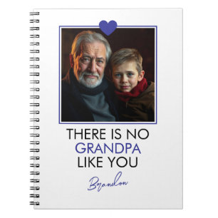 Simple Blue Heart Grandkid Grandparent Foto Notizblock