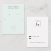 Simple Blue Heart Necklass Earring Display Visitenkarte (Vorne/Hinten)