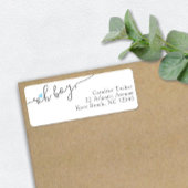 Simple Blue Heart New Baby Boy Rücksendeadresse