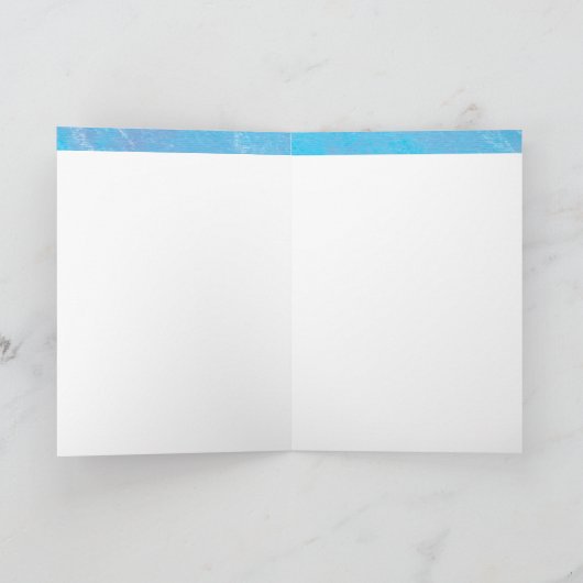 Simple Blue Hello Modern Blank Karte (Innenseite)