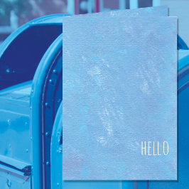 Simple Blue Hello Modern Blank Karte