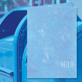 Simple Blue Hello Modern Blank Karte