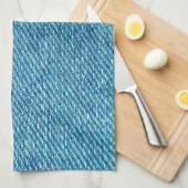 Simple Blue Jeans Denim Textile Textur | Geschirrtuch (Viertel Falte)