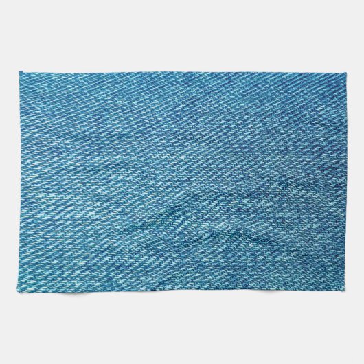 Simple Blue Jeans Denim Textile Textur | Geschirrtuch (Horizontal)