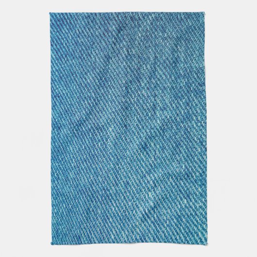 Simple Blue Jeans Denim Textile Textur | Geschirrtuch (Vertikal)