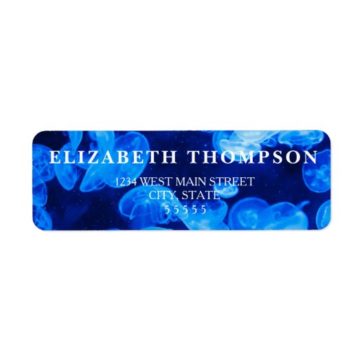 Simple Blue Jellyfish Label (Vorne)