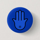 Simple Blue Jewish Hamsa mit Star von David Button (Vorderseite)