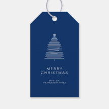 Simple Blue Line Art Frohe Weihnachtsbaum