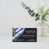 Simple Blue Line Police US FLAG Visitenkarte (Stehend Vorderseite)