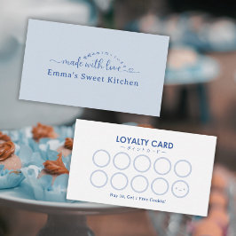 Simple Blue Made with Love Bakery Rewards Loyalty Visitenkarte