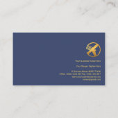 Simple Blue Minimalistisch Gold Lines Logistics Visitenkarte (Rückseite)