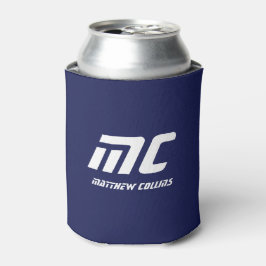 Simple Blue Modern Cooler Mit Monogramm Freund Dosenkühler