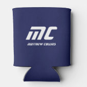 Simple Blue Modern Cooler Mit Monogramm Freund Dosenkühler (Rückseite)